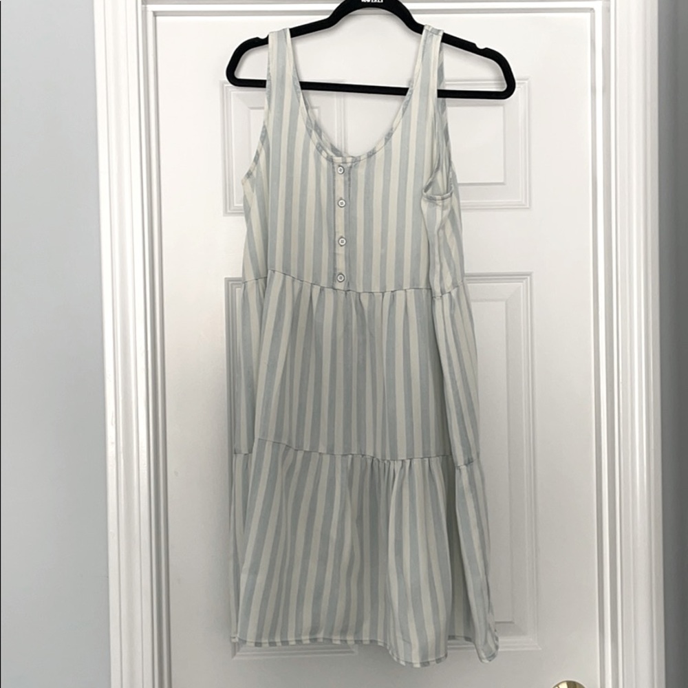 Blue and White Striped tank dress